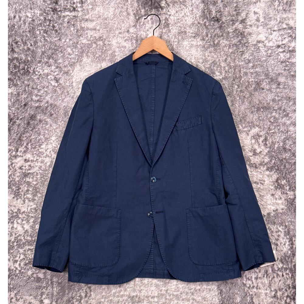 New LBM 1911 Blazer 40 Mens Washed Blue Cotton Linen Unstructured Jacket